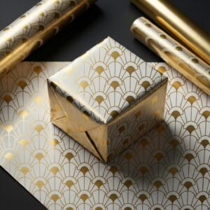 Golden Silver Printed Gift Wrapping Sheets